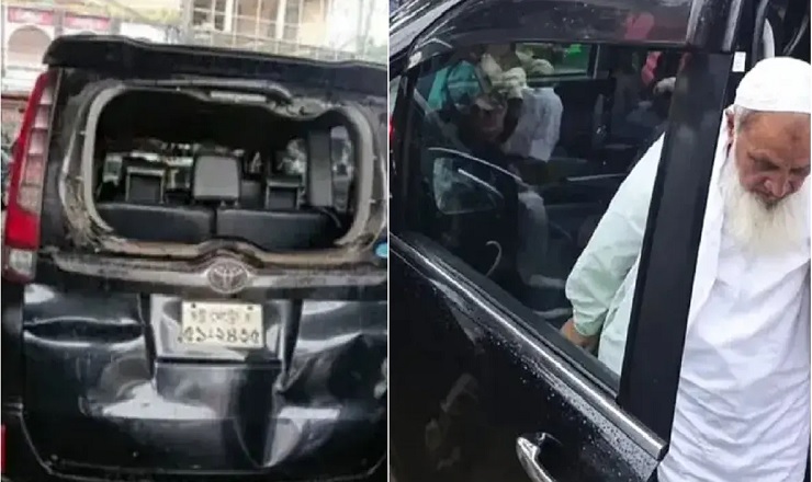 দুর্ঘটনার কবলে মহিবুল্লাহ বাবুনগরীকে বহনকারী মাইক্রোবাস, অক্ষত তিনি